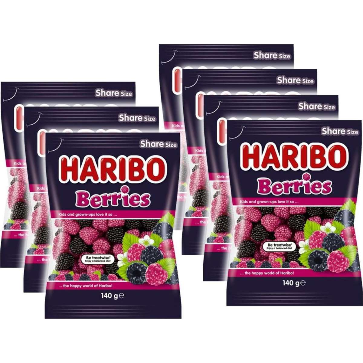 Haribo Berries Confectionery Lollies Treat Bag 140g 7PK Woolworths