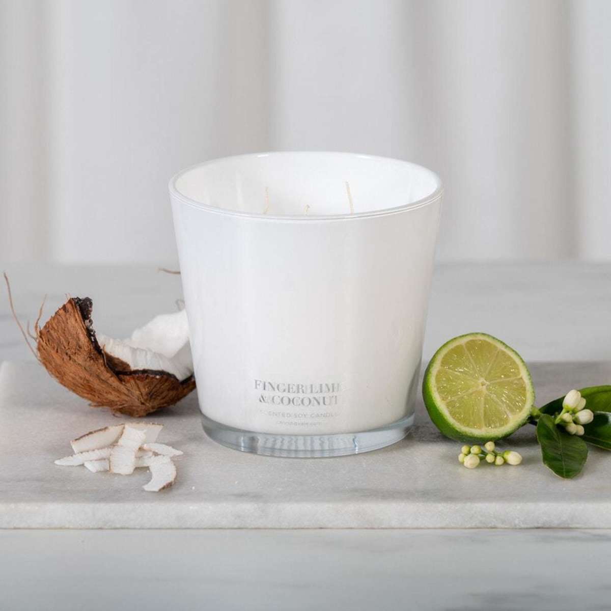 Canningvale Large Scented Soy Wax Candle Finger Lime & Coconut 13.8cm