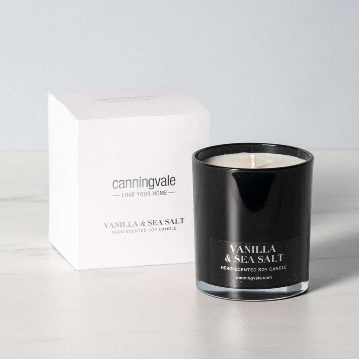 Canningvale Nero Medium Scented Soy Wax Candle Vanilla & Sea Salt 9cm ...