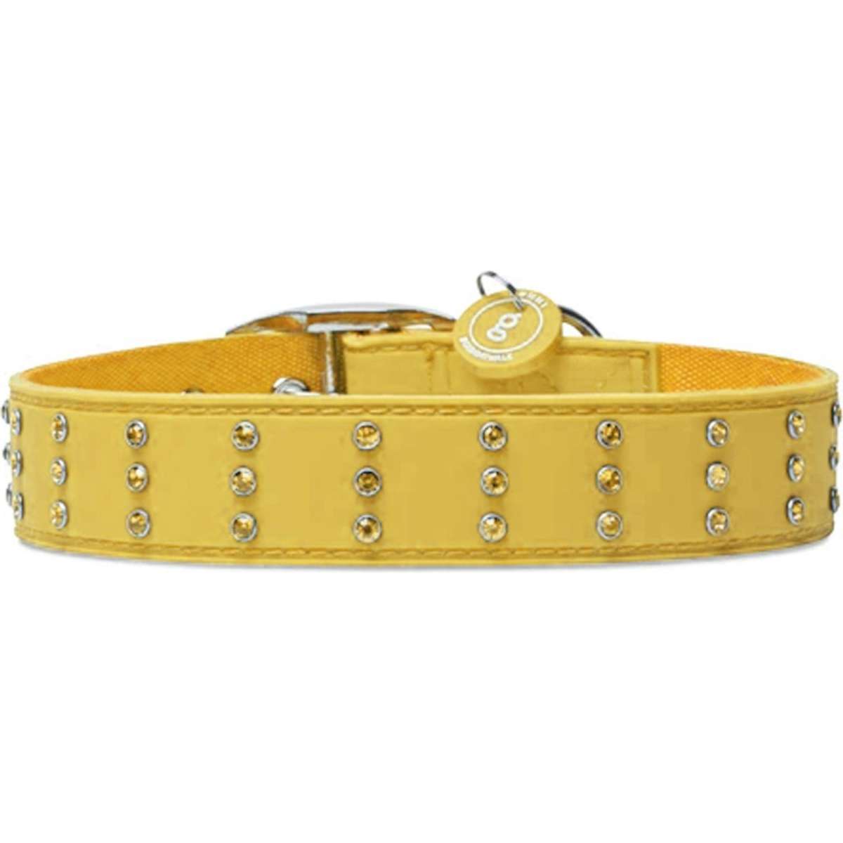 Gummi Waterproof Bling Dog Collar Large Neck Strap Yellow 61cm