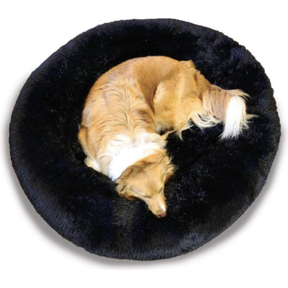 Paw Paws Faux Fur Pet Donut Bed Black Large 100cm x 20cm Woolworths