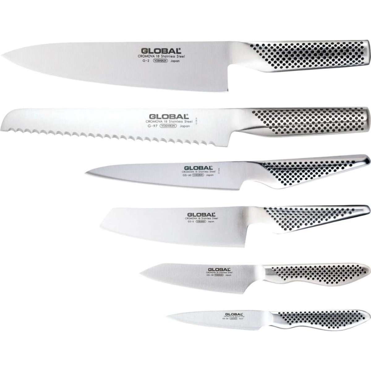 Global Kyoto Ash 7Pc Knife Block Set Knives Japan 7 Piece Woolworths