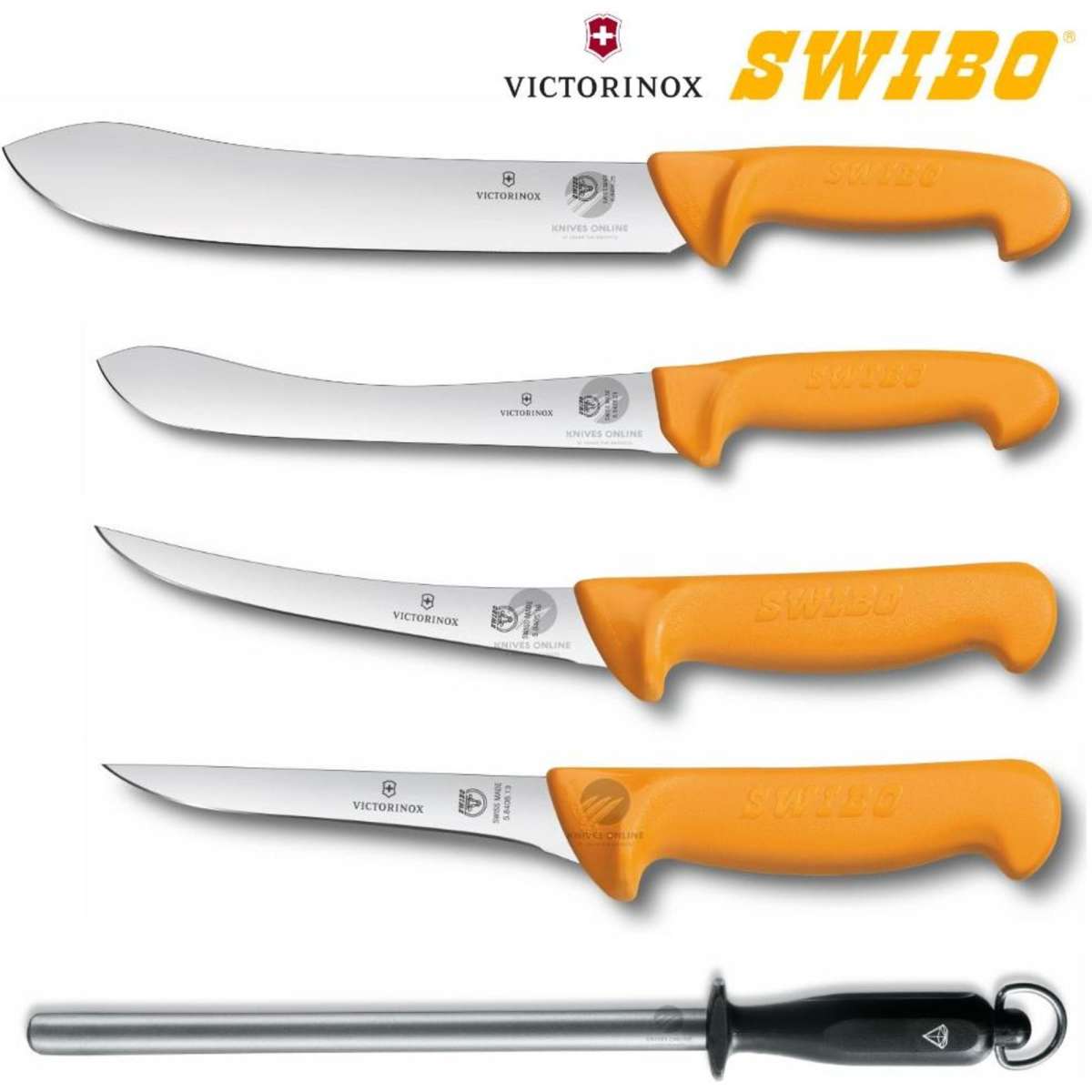 Swibo 5Pc Butcher Skinning Boning S/ Steel Knife Set 5 Piece Woolworths