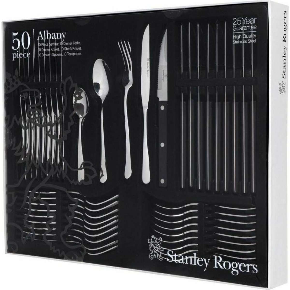 Stanley Rogers 50 Piece Albany Cutlery Set With Steak Knives 50Pc