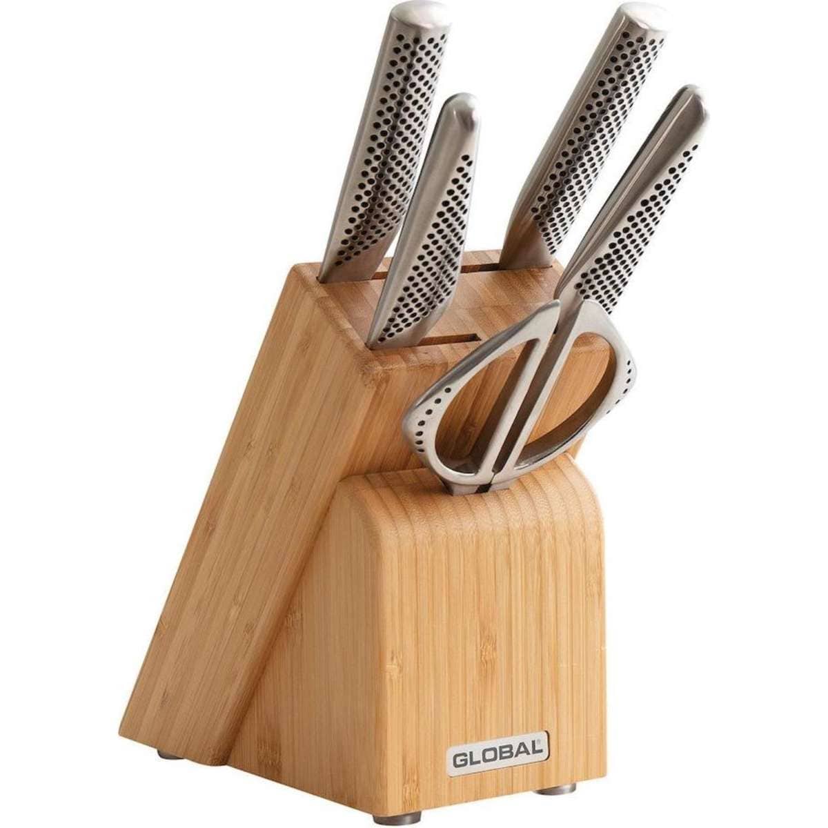 Global 6Pc Takashi Knife Block Set 6 Piece Kitchen Knives Made In Japan