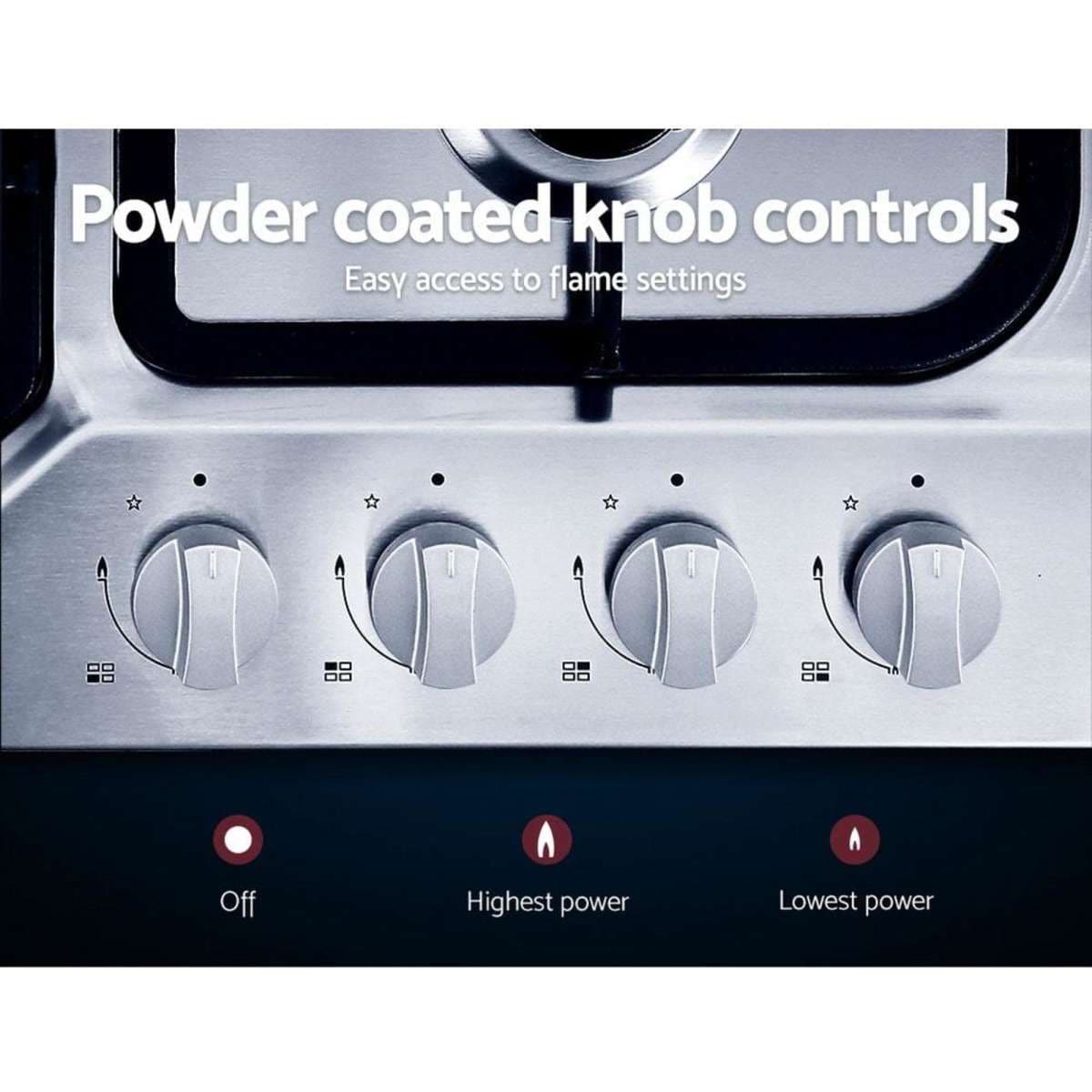 Devanti Gas Cooktop 60cm 4 Burner Silvir Woolworths