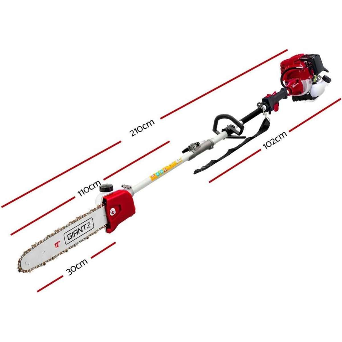 Giantz 40CC Pole Chainsaw 12in Chain Saw 4Stroke Petrol 4.3m Long
