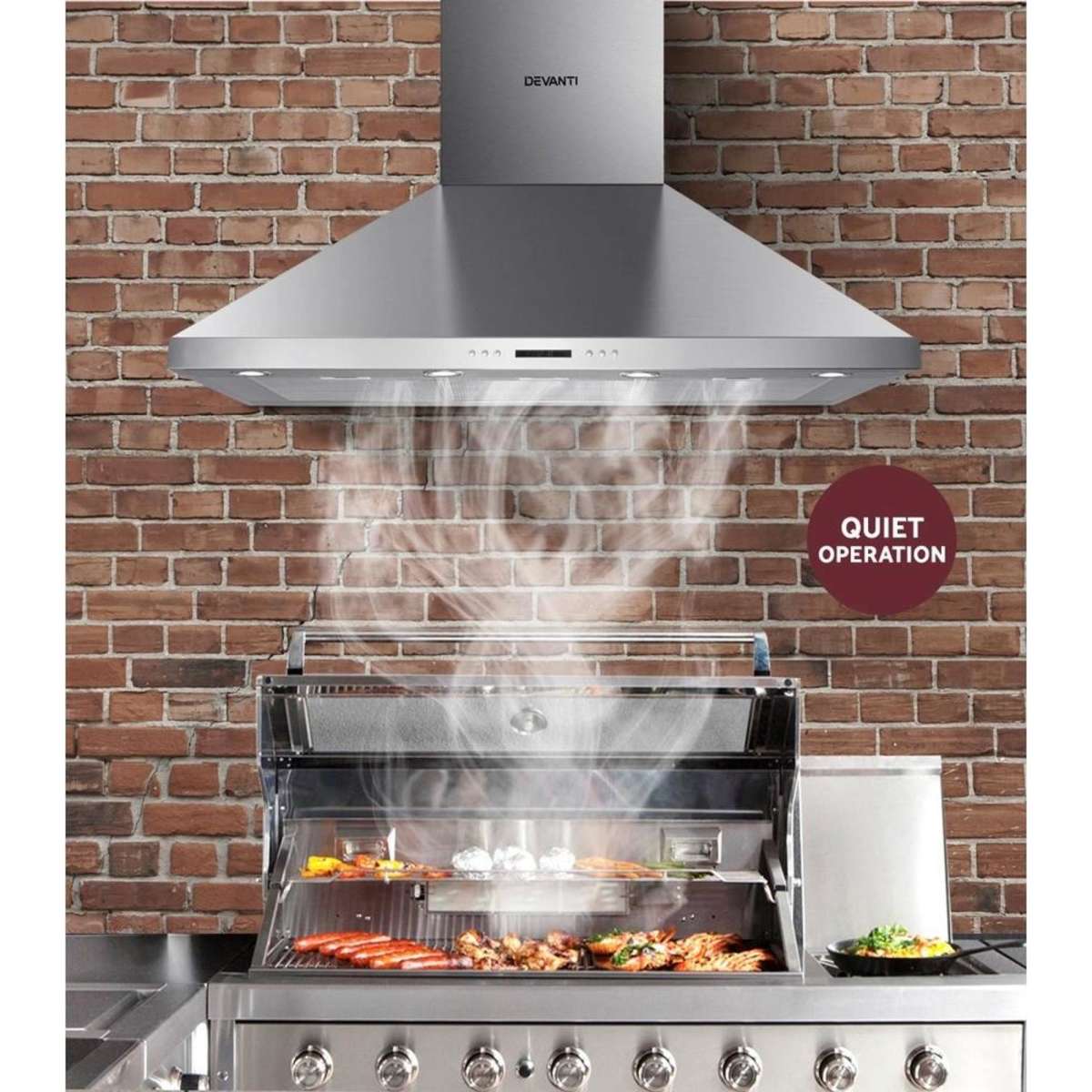 Devanti 1200mm Range Hood 120cm BBQ Commercial Rangehood Woolworths