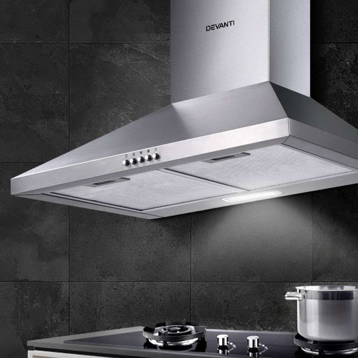 Devanti 600mm Range Hood 60cm Rangehood Stainless Steel Woolworths