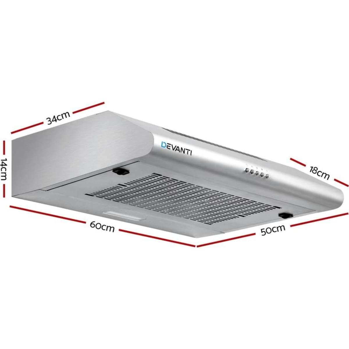 Devanti 600mm Range Hood 60cm Rangehood Stainless Steel Woolworths