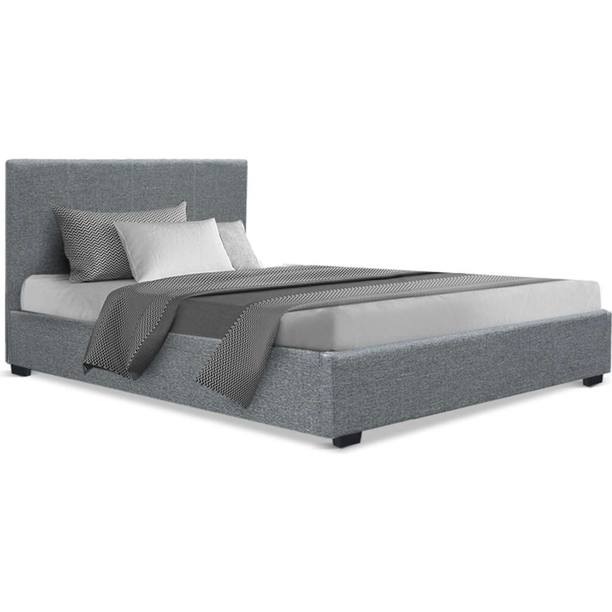 Artiss Bed Frame King Single Size Gas Lift Grey NINO Woolworths