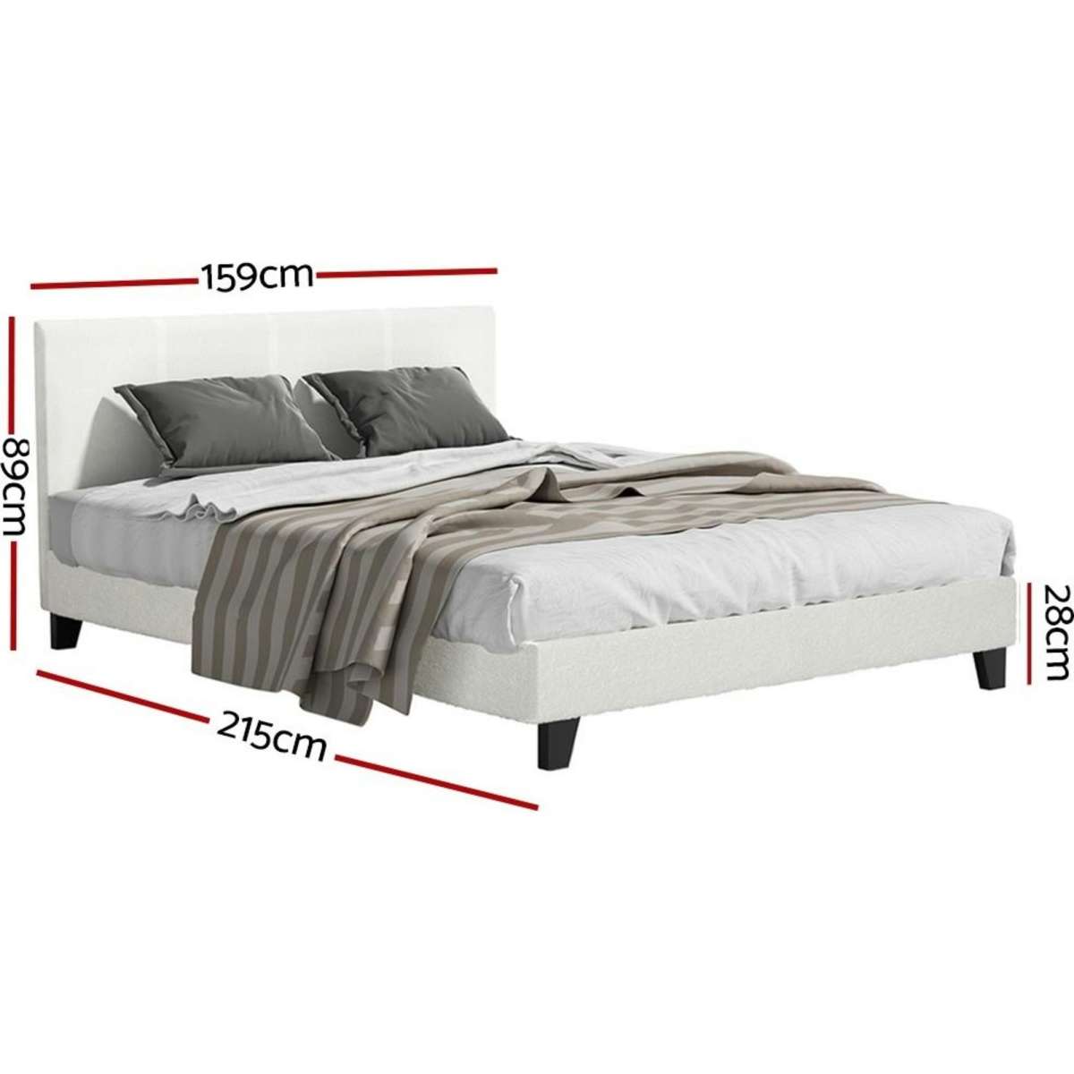 Artiss Bed Frame Queen Size Boucle NEO Woolworths