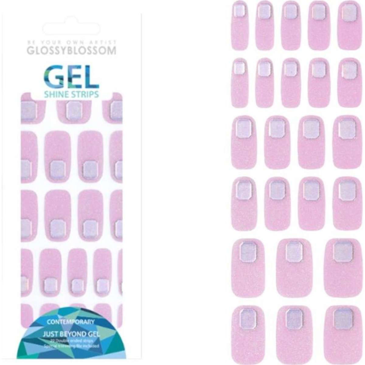 Glossy Blossom Gel Nail Strips Blueberry Beam Woolworths