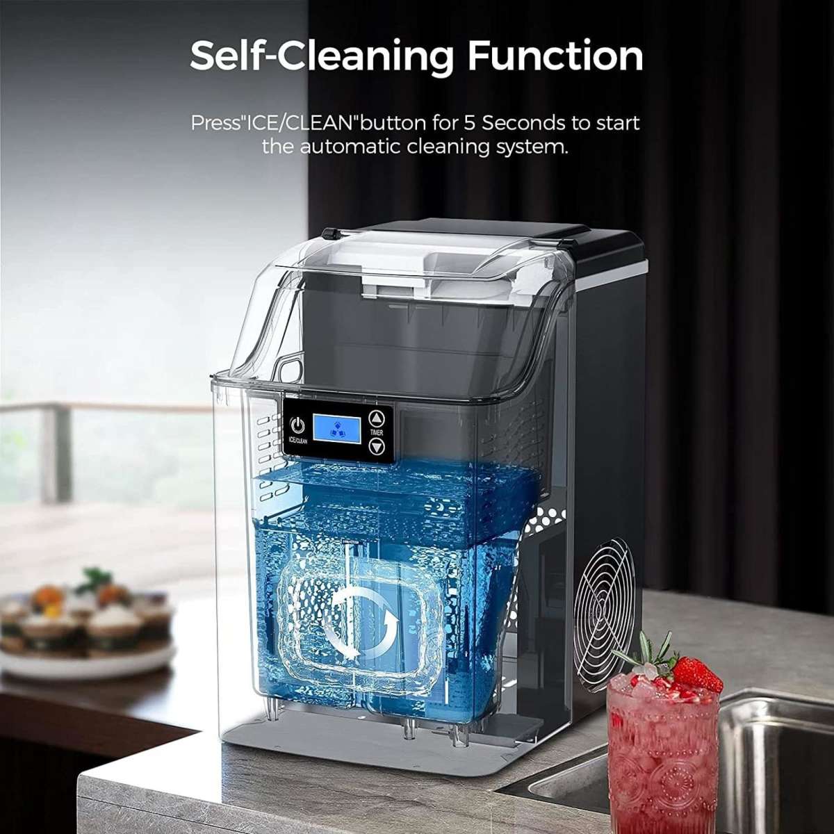 Advwin Nugget Ice Maker Countertop Crushed Ice Maker Machine 20KG/Day
