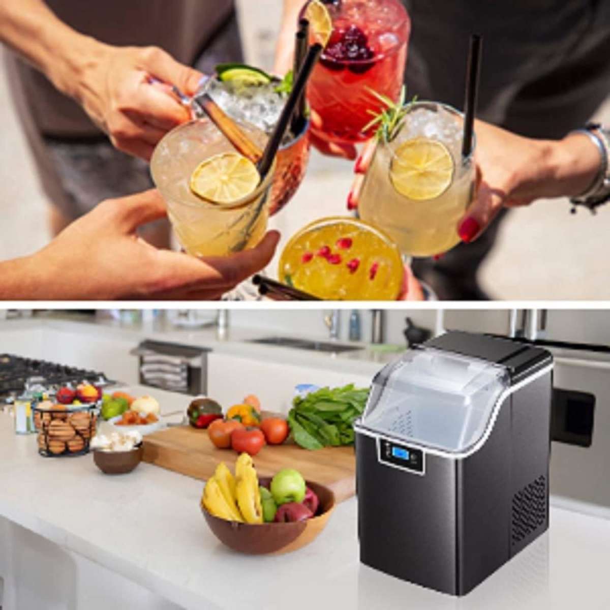 Advwin Nugget Ice Maker Countertop Crushed Ice Maker Machine 20KG/Day