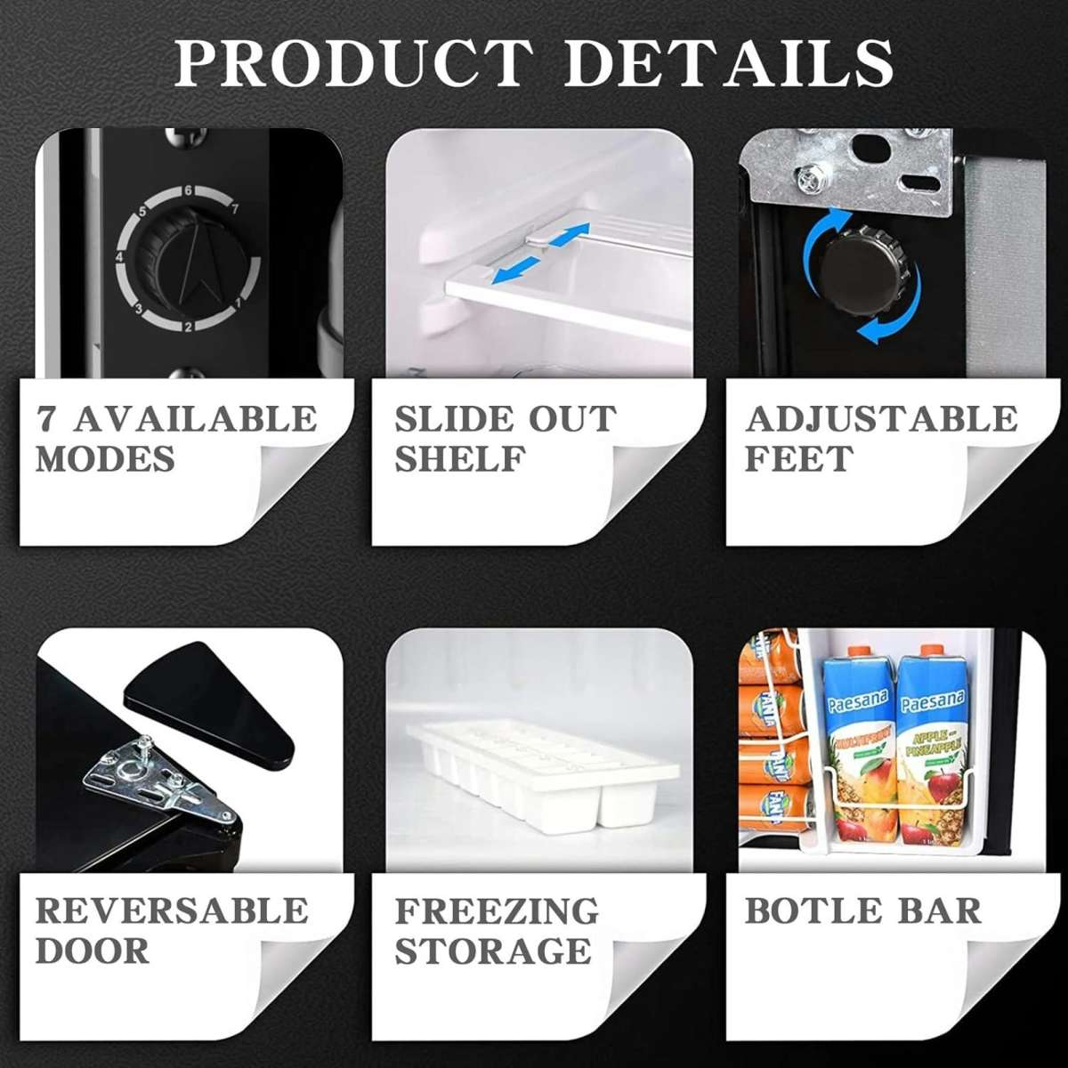 ADVWIN 48L Compact Refrigerator Mini Bar Fridge Portable Fridge with