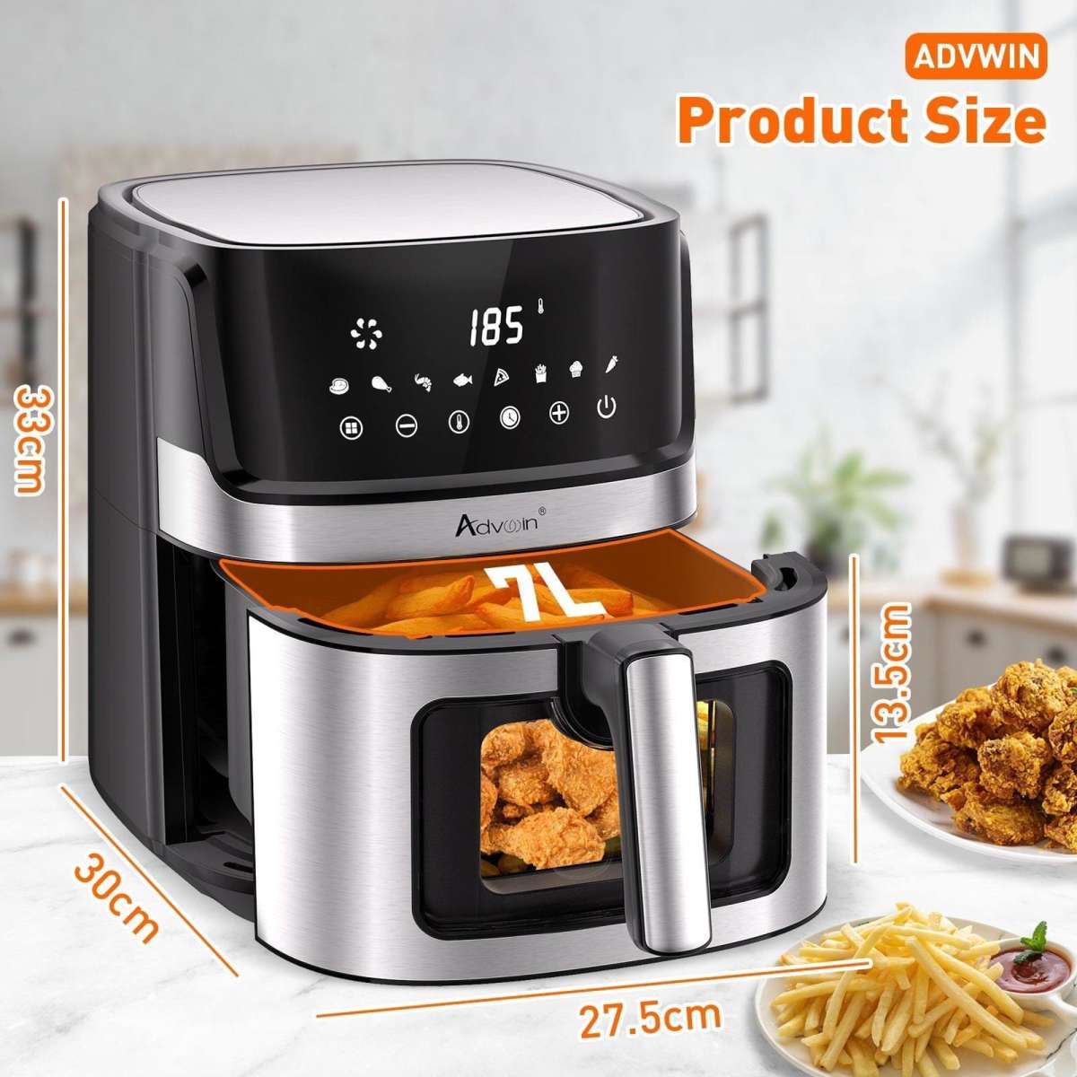 Advwin Air Fryer 8l Digital Xxl Air Fryer Oil-less Healthy Electric 