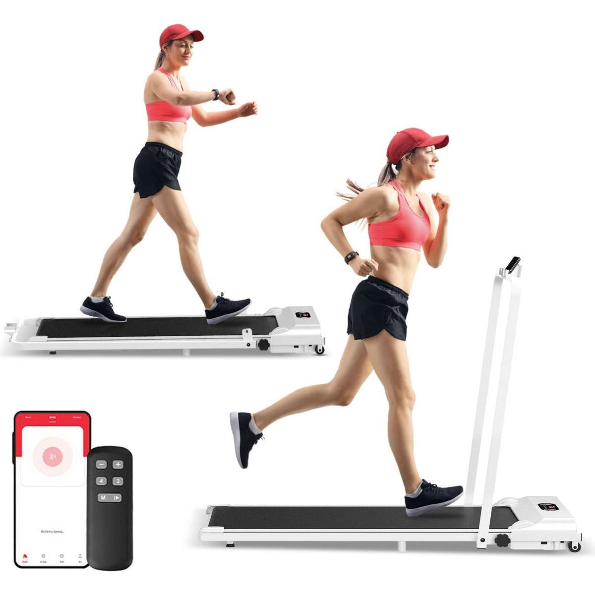 Advwin Walking Pad Electric Foldable White Treadmill Under Desk Walking