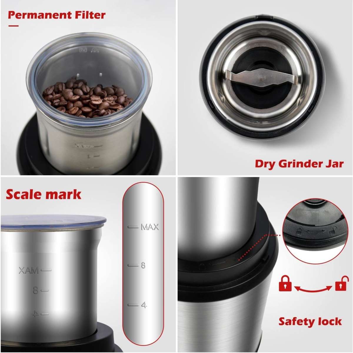 Advwin 200W Electric Coffee Spice Grinder Woolworths