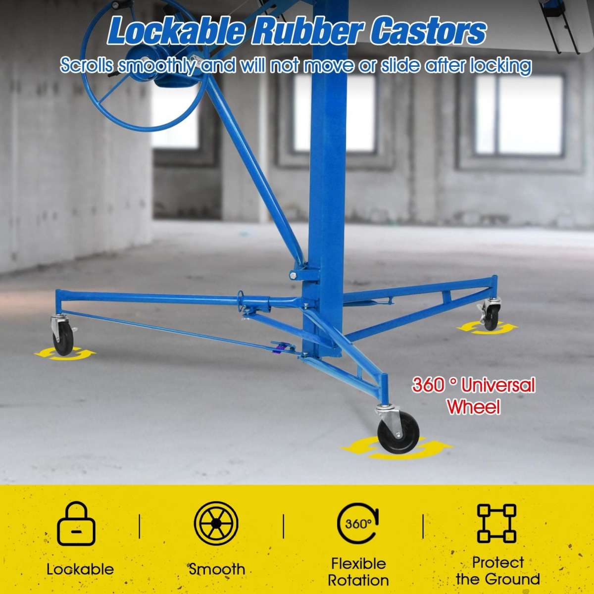 Advwin 11FT Drywall Panel Lifter 68kg Gyprock Hoist Plasterboard Sheet