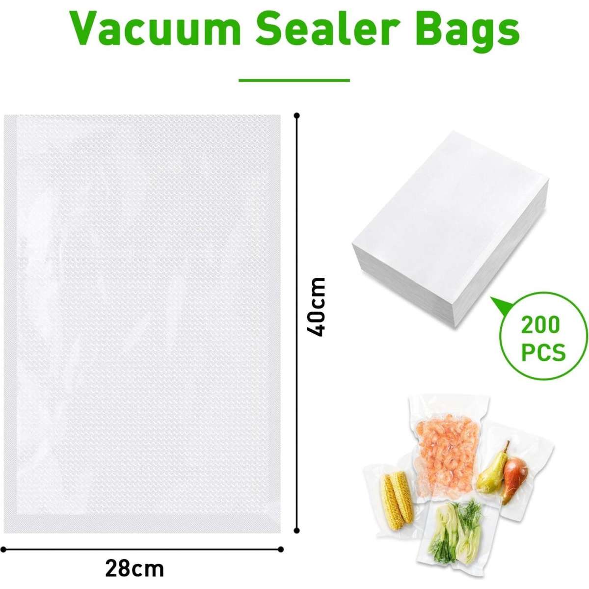 Advwin 200pcs Vacuum Sealer Bags 28x40cm Woolworths