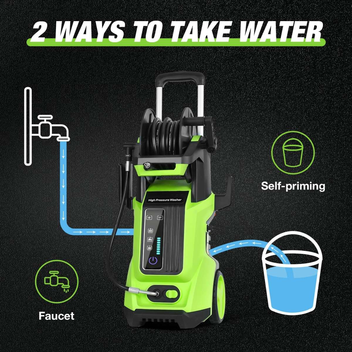 Advwin 3900PSI Pressure Washer High Power Electric Pressure Washer 2000W for Cleaning Cars Decks
