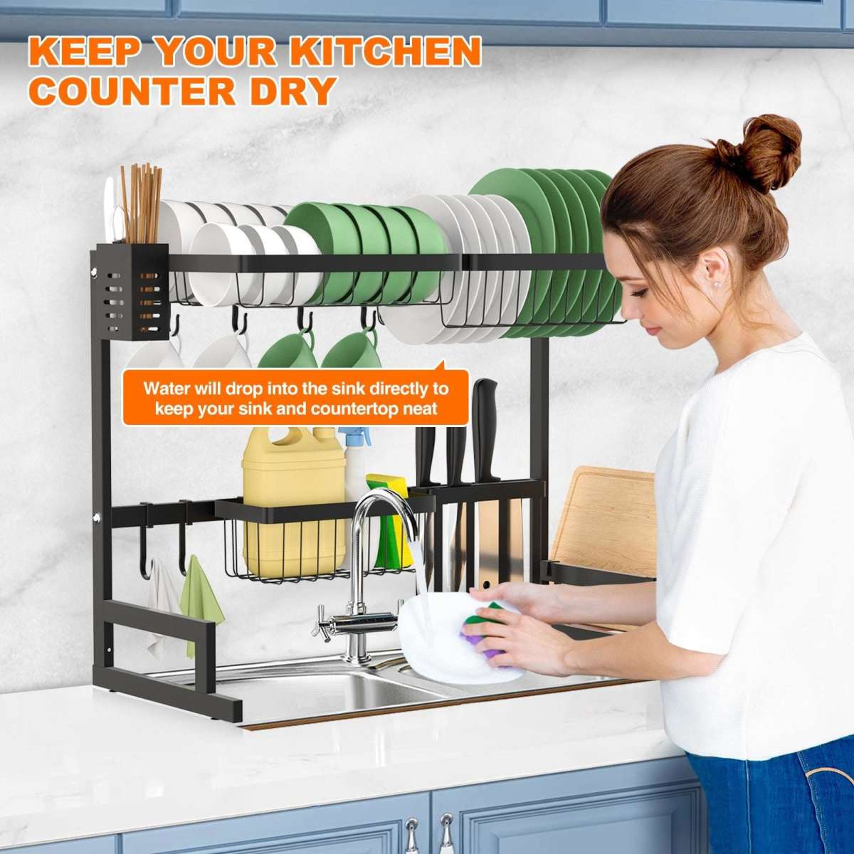 Advwin 65cm Over Sink Dish Drying Rack Woolworths