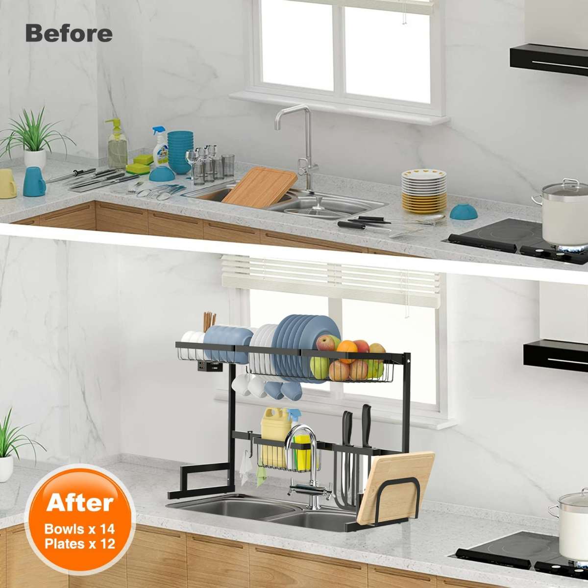 Advwin 65cm Over Sink Dish Drying Rack Woolworths