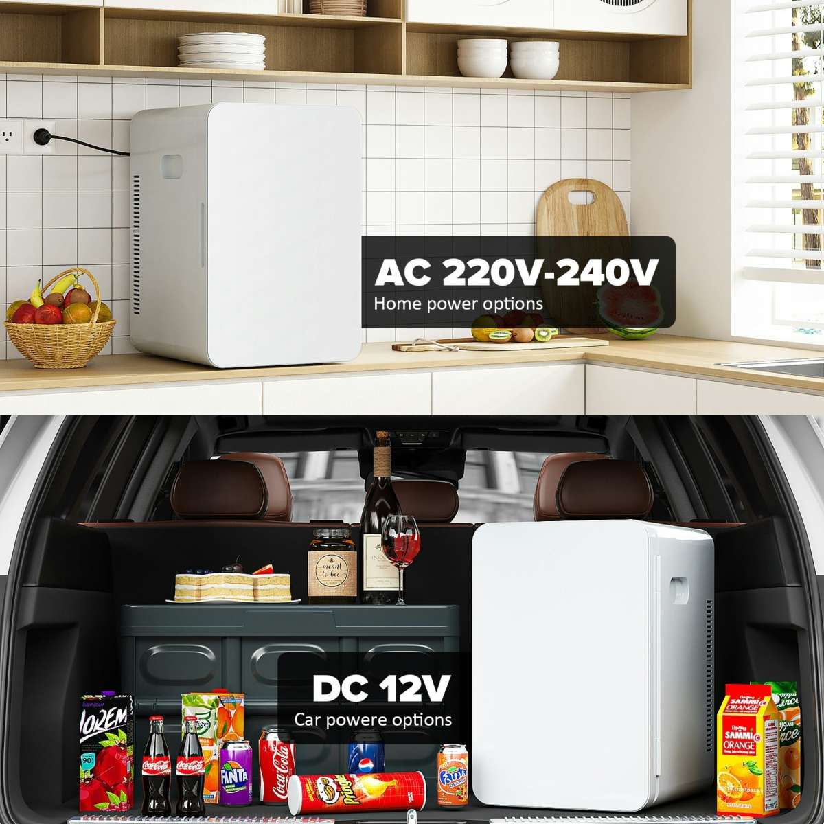 Advwin 22L AC/DC Portable Fridge Mini Refrigerator | Woolworths