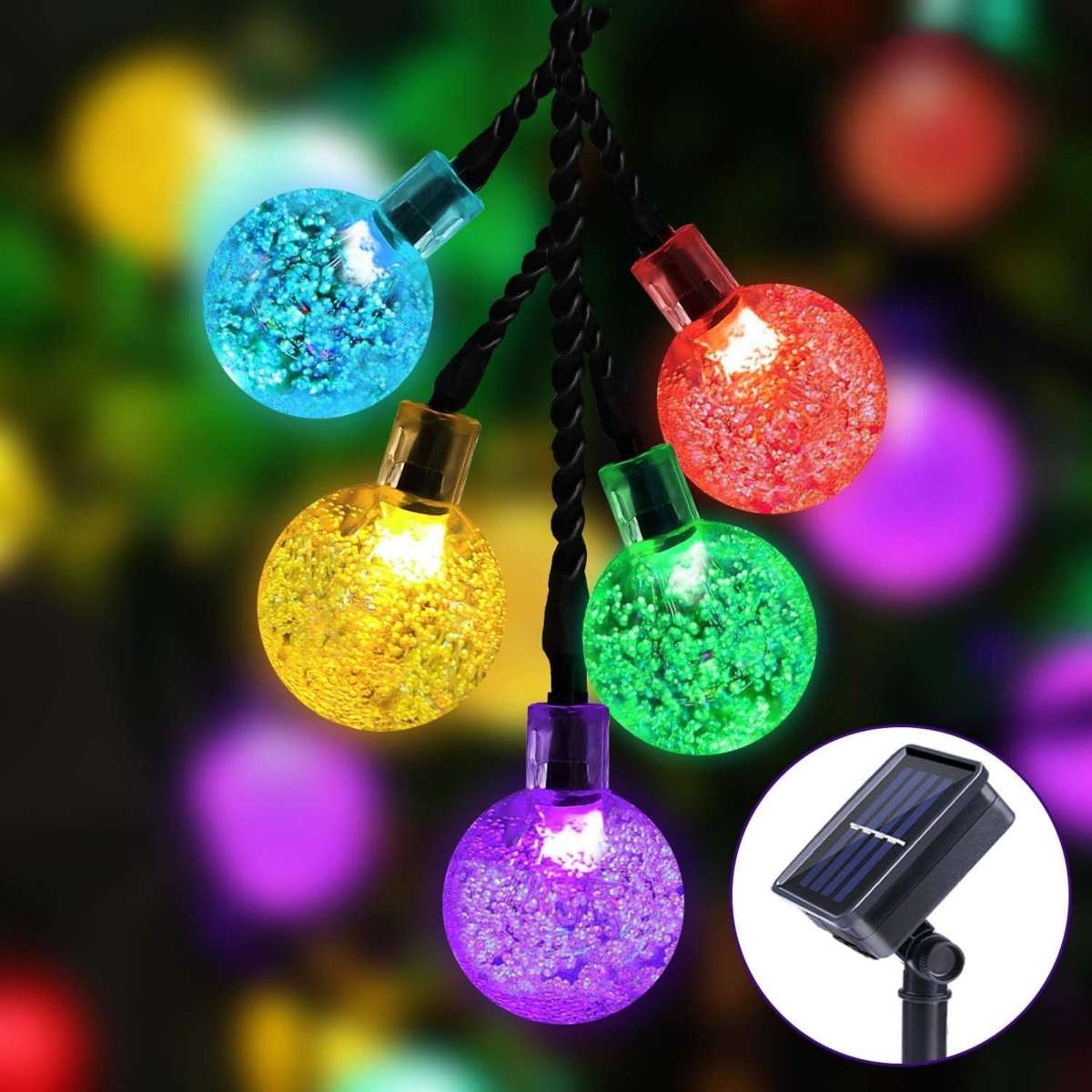 Advwin 12M Solar Powered LED Xmas Fairy Spherical String Lights