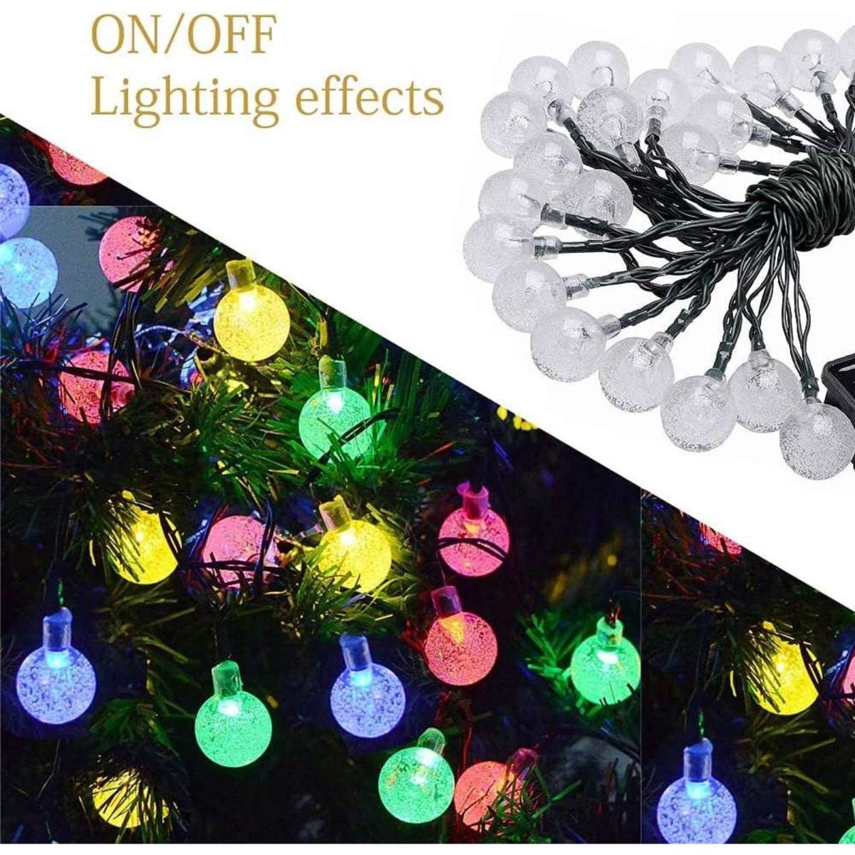 Advwin 12M Solar Powered LED Xmas Fairy Spherical String Lights