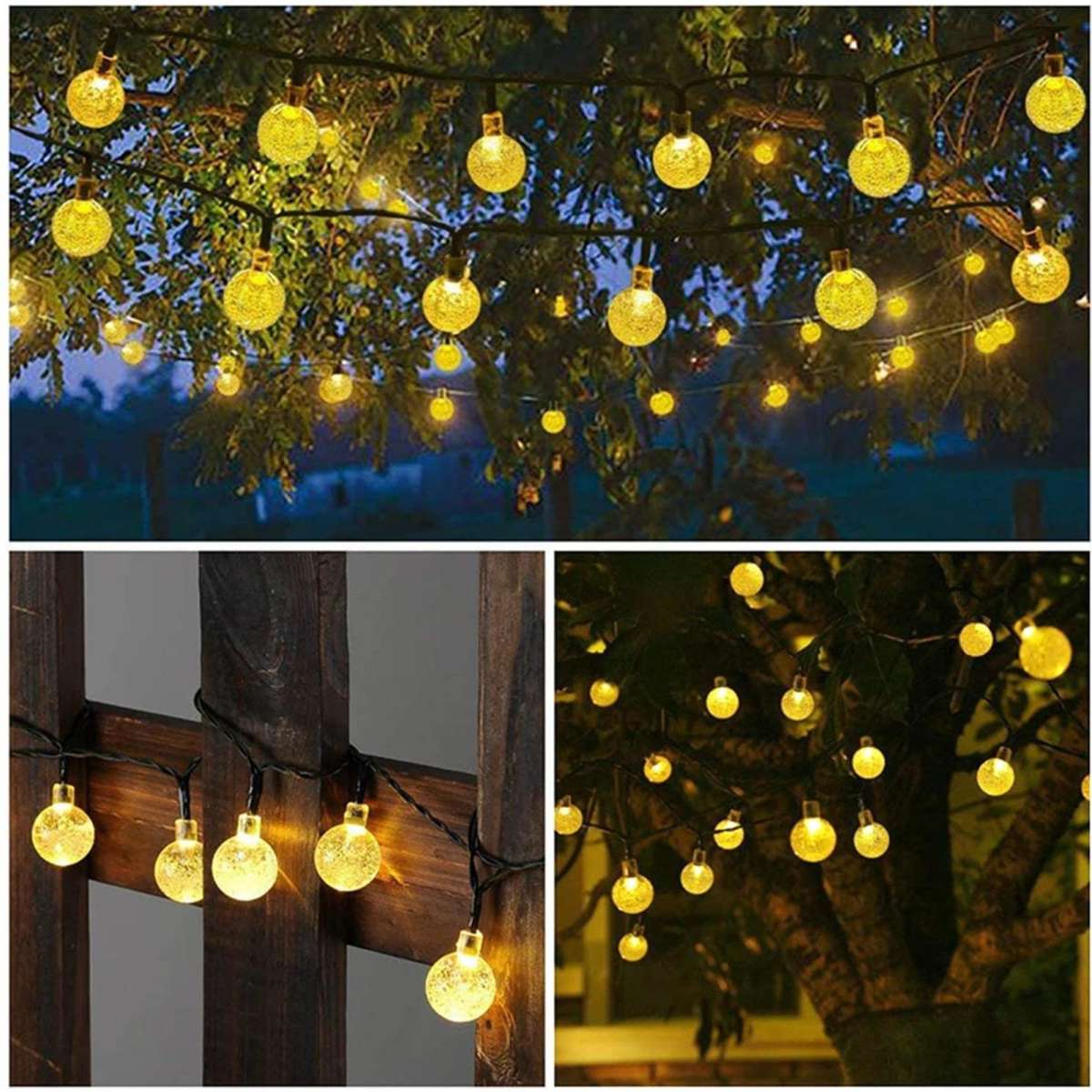Advwin 12M Solar Powered LED Xmas Fairy Spherical String Lights