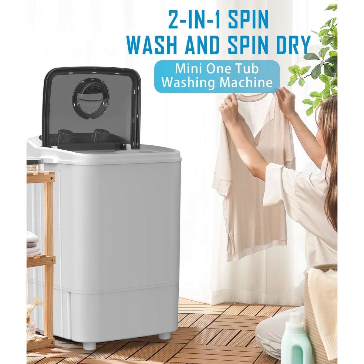 Advwin Single Tub Portable Washing Machine White 4.6KG Woolworths