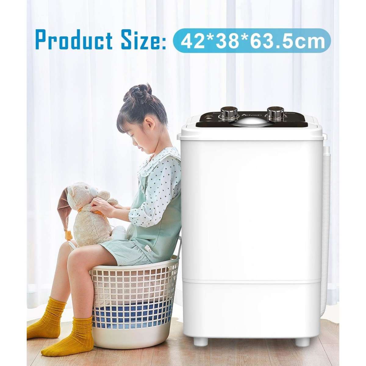 Advwin Single Tub Portable Washing Machine White 4.6KG Woolworths