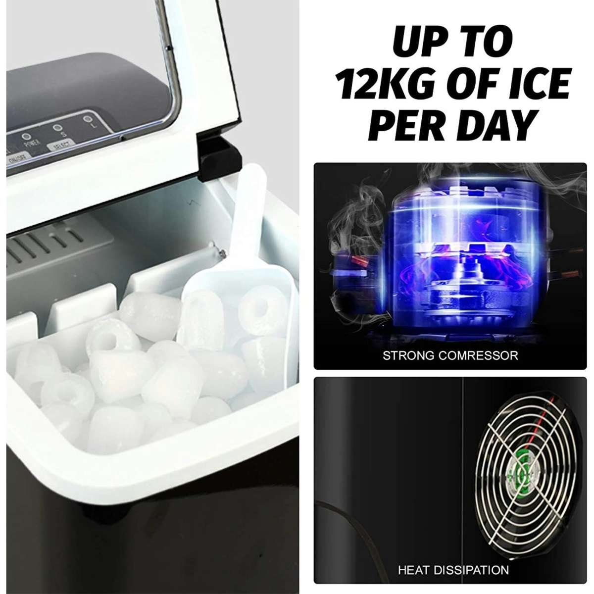 Advwin 2.2L 12KG Portable Ice Maker Commercial Ice Maker Machine