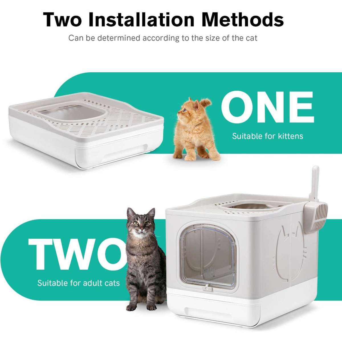 Pet Scene Cat Litter Box Enclosed Kitten Pet Toilet Training Kitty
