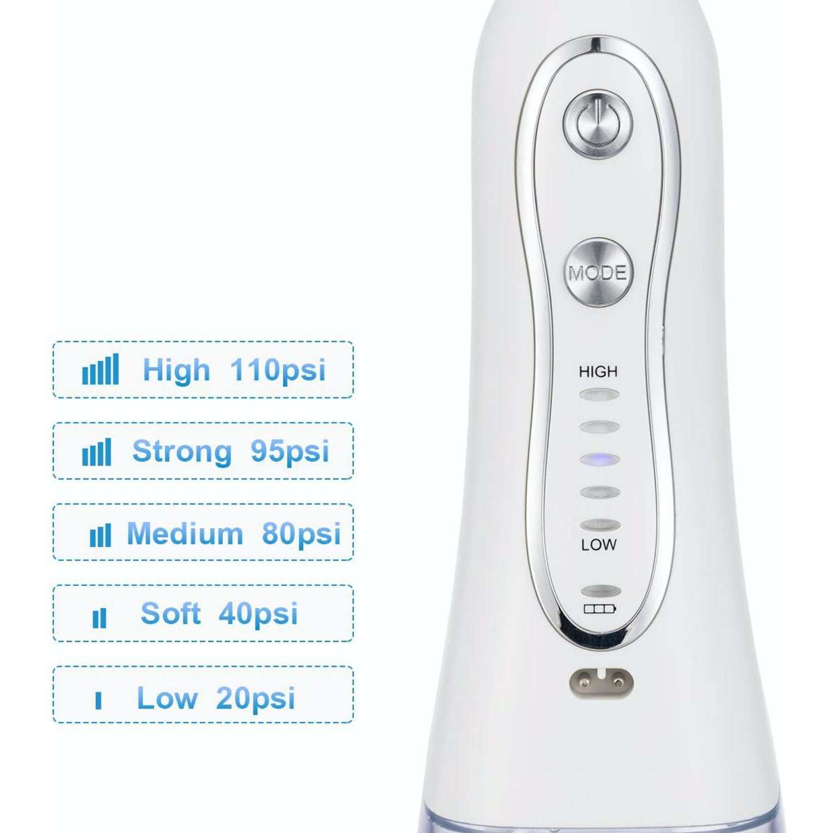 TODO Rechargeable Water Dental Jet Pick Flosser 5 Mode 110 PSI 2000mAh