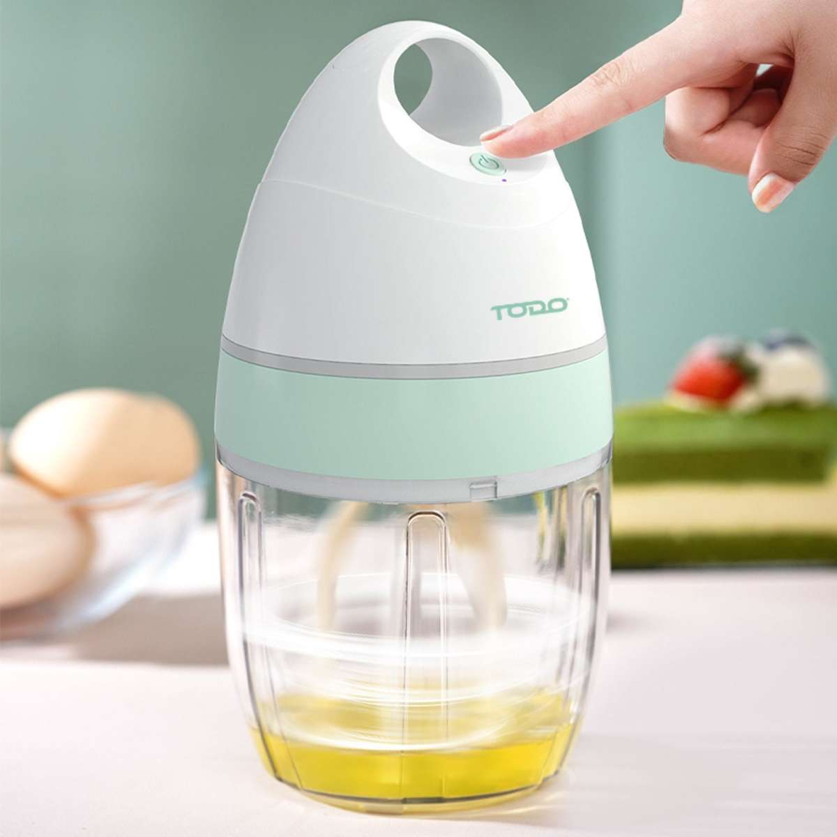 TODO Rechargeable Electric Egg Beater Whisk Whip Cream 3.7V Battery 50W ...