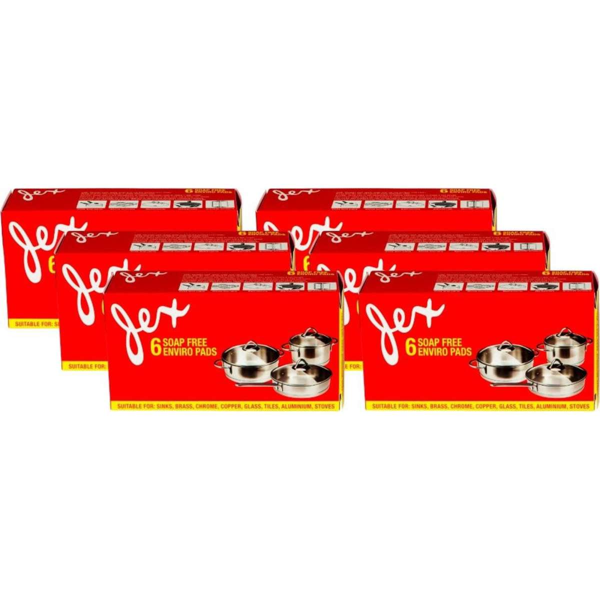 Jex Soap Free Steel Wool Pads 6 pack x 6 Woolworths