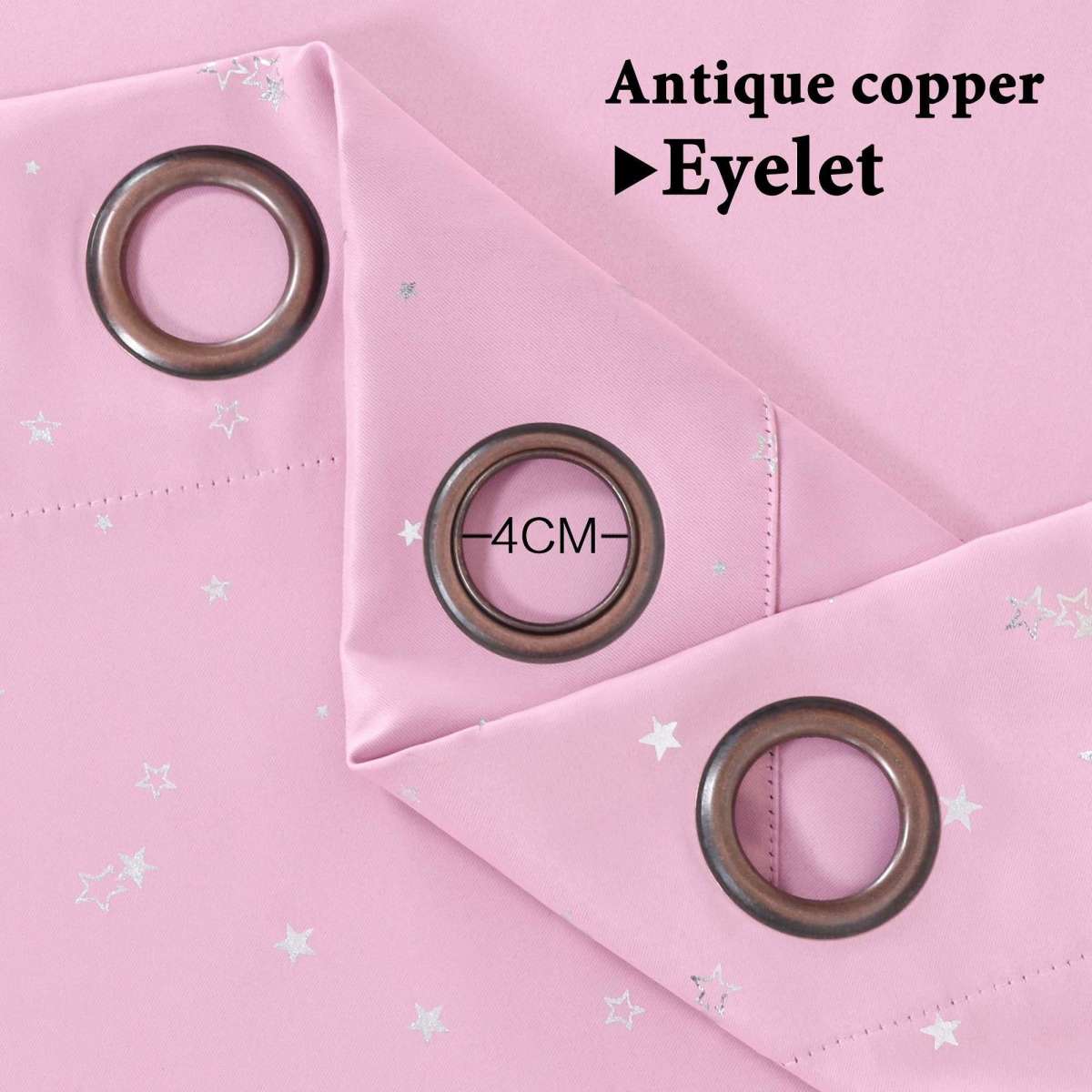 Smarcute Blackout Curtains Kids Bedroom Star Blockout Curtains Eyelet