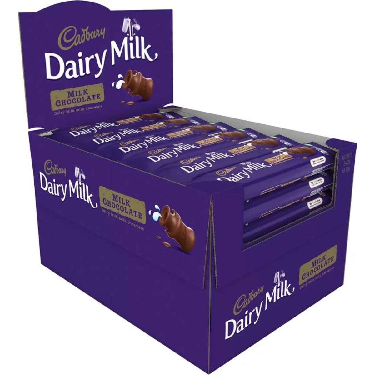 Cadbury Dairy Milk Chocolate 48 X 50g Woolworths cadbury-dairy-milk-chocolate-48-x-50g-woolworths