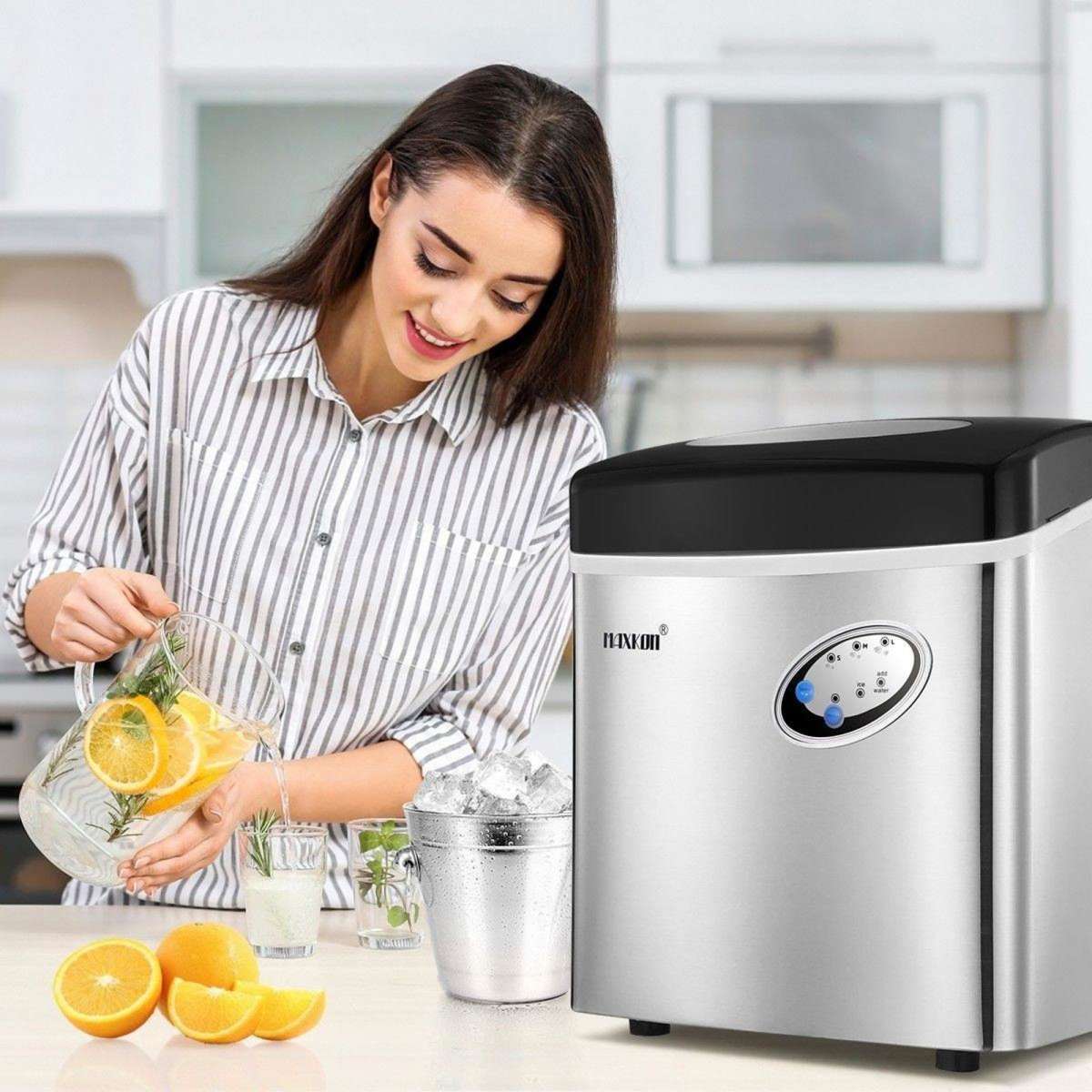 Maxkon 27KG Ice Cube Maker Machine Dispenser Home Commercial Benchtop