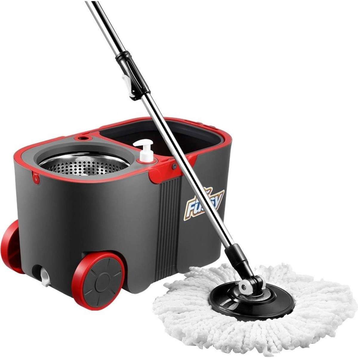 Dr Fussy Spin Rotating Mop and Bucket Set 360 Degree with Wheels and 4