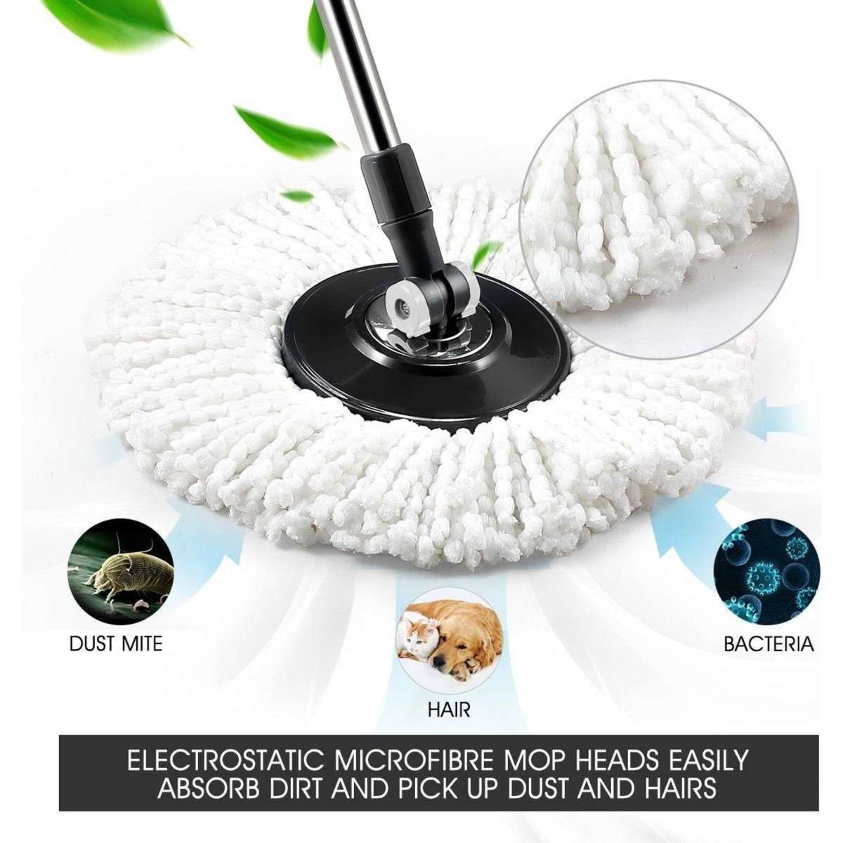 Dr Fussy Spin Rotating Mop and Bucket Set 360 Degree with Wheels and 4