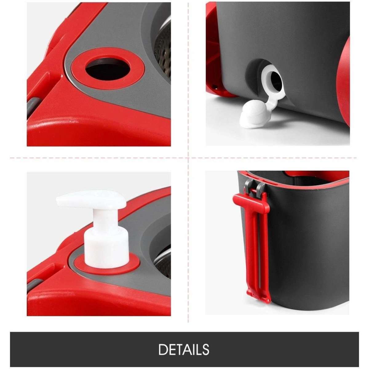 Dr Fussy Spin Rotating Mop and Bucket Set 360 Degree with Wheels and 4