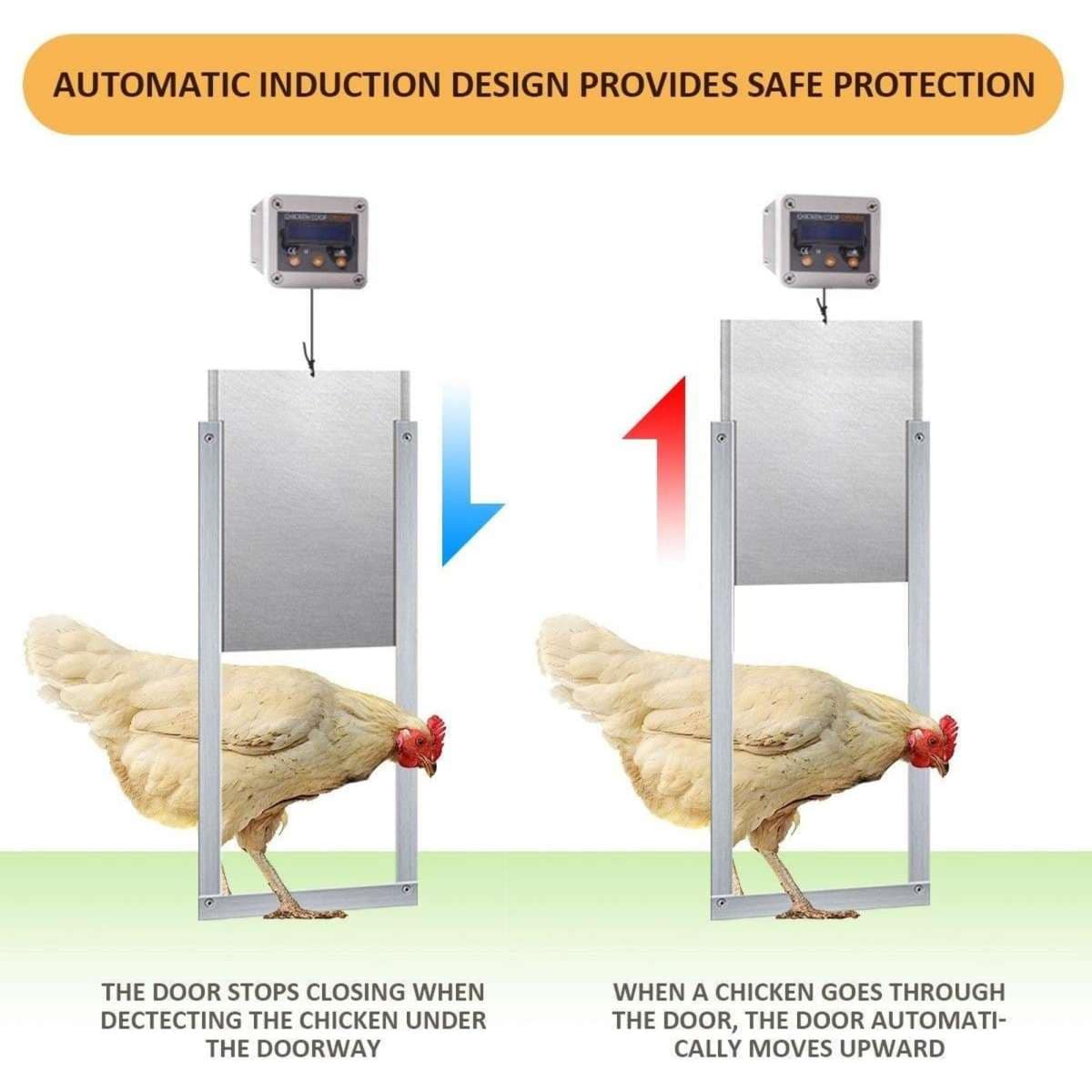 Pet Scene Automatic Chicken Door Opener Coop Auto House Cage Closer Controller Kit Timer Light