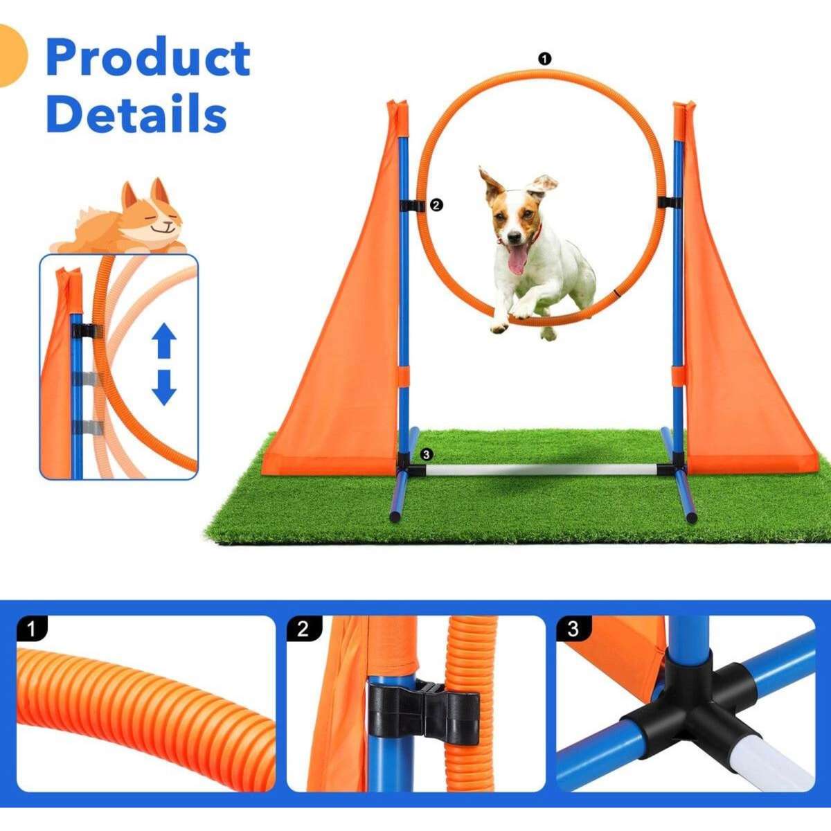 Pet Scene Dog Agility Equipment Obstacle Training Course 7 Set Pet Toys ...