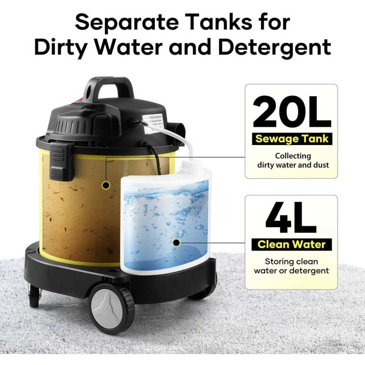 Maxkon 5in1 Carpet Cleaner Vacuum Floor Sofa Wet and Dry Vac Mop