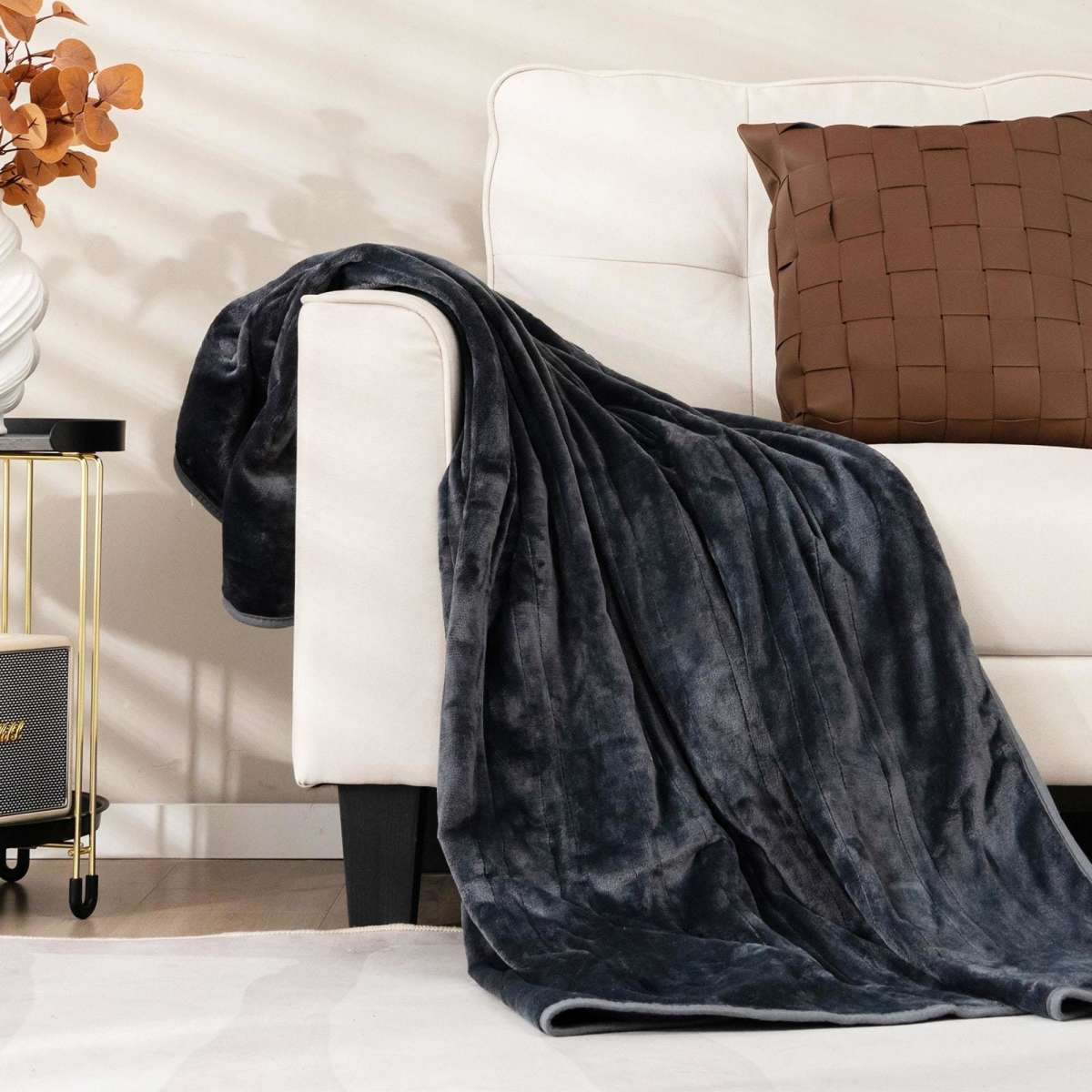 Costway Heated Electric Throw 230GSM Blanket 9HeatLevel Grey Woolworths