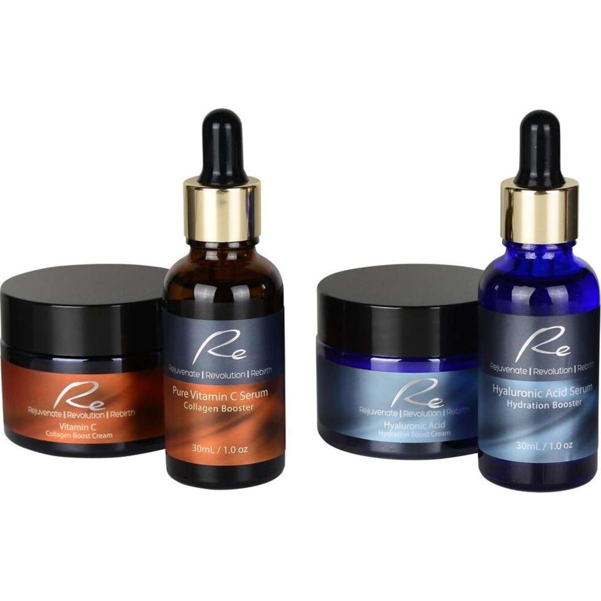 Re Vitamin C Collagen + Hyaluronic Acid Boost Face Serum + Cream